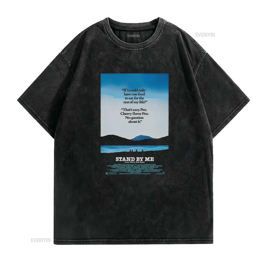 Stand By Me s Comedy Movie Film Vintage Poster v T Shirt vintage Washed Casual homme Stretched designer clothes