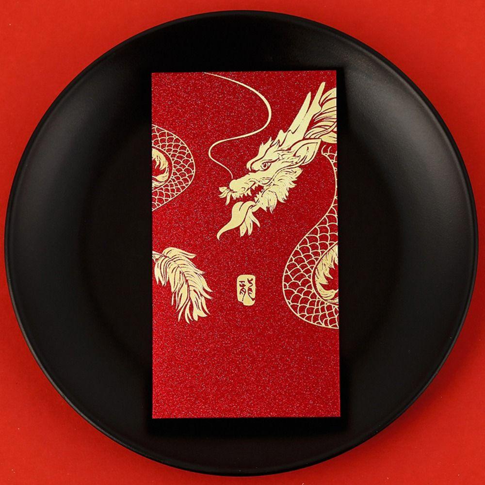 Luck Money Bag Money Bags New Year's Blessing Bag HongBao 6Pcs/set Red Envelope 2024 Dragon Year