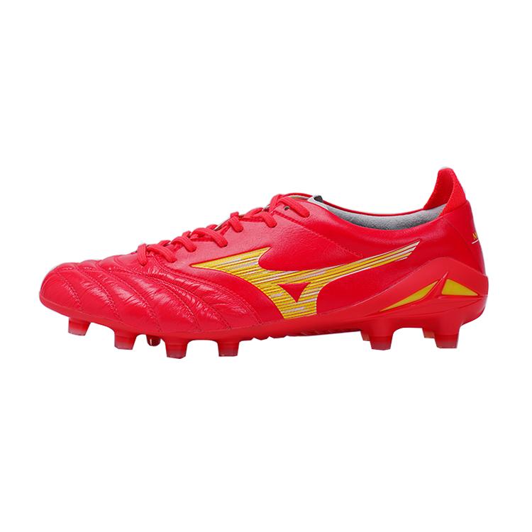Mizuno Morelia Neo Round Toe Lace-Up FG (Rubber Long Studs) Slip-Resistant Durable Soccer Shoes Men Soccer Shoes Red P1GA233264