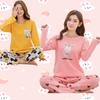 Весна Осень Длинные рукава Женские Пижамы Плюс Размер Ночная Рубашка Пижамы Корейские Пижамы Для Девочек Домашняя Одежда Модные Пижамы
