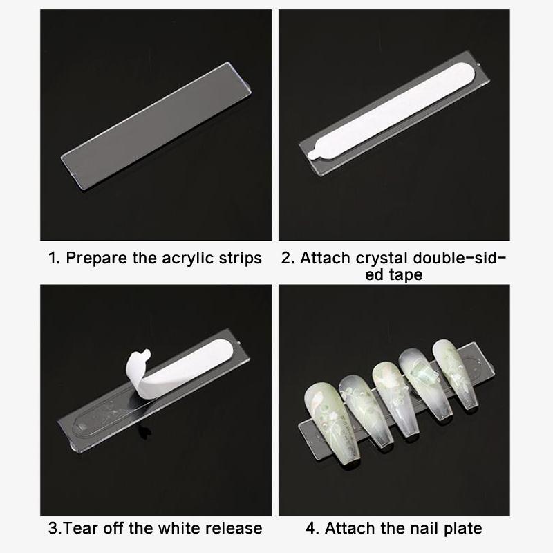 Клейкая лента для ногтей, накладные ногти, демонстрационный стенд, клей, двухсторонний, наклеенный, практическое шоу, квадратный, круглый, сильный липкий клей, наклейка