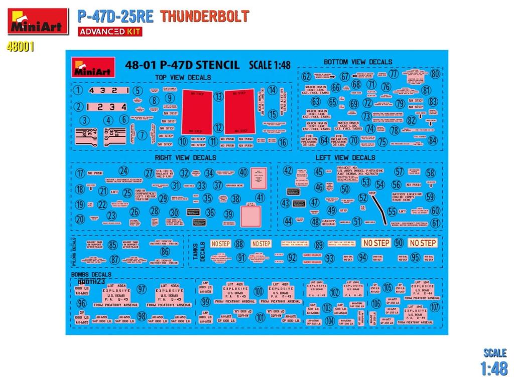 Расширенный комплект Miniart Thunderbolt, пластиковая модель MA48001 1/48 P-47D-25RE