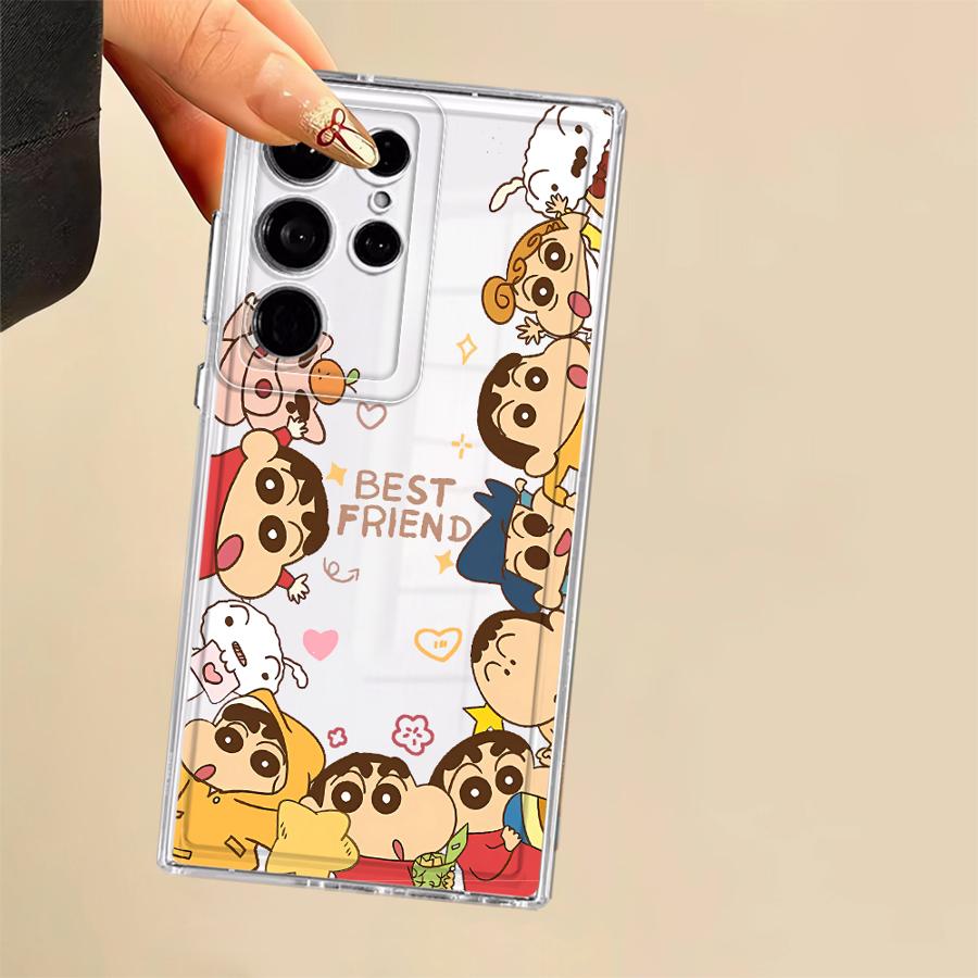 Cute Crayons Shinchan Phone Cover Case for Samsung Galaxy S22 FE S20 Plus S23 Ultra S26 S21 Note 20 Ultra 10 S24 S25 Edge