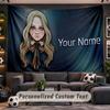 M3GAN Personalized Tapestry Support Custom Name, Wall Art Home Decoration