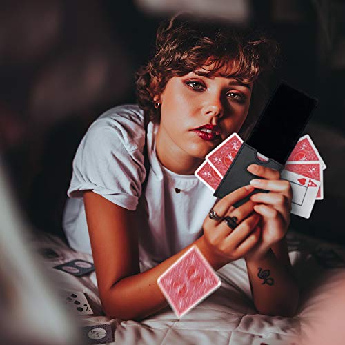 Luck Lab Одноколодный кожаный футляр/держатель для игральных карт - Черный - Подходит для карт размера Покер и Бридж