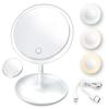 Makeup Mirror With Light Lamp With Storage Desktop Rotating Cosmetic Mirror Light Adjustable Dimming USB Vanity Mirror