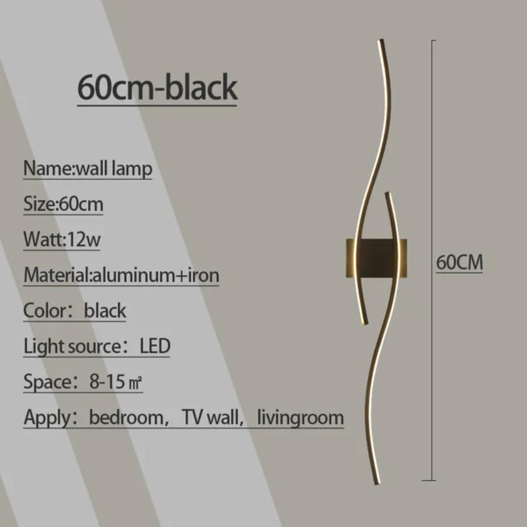 Новый стильный и современный светодиодный настенный светильник с современным дизайном в форме буквы S, идеально подходит для освещения прохода и гостиной, лампа 18 Вт