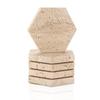 WORHE Marble Set of 5 Hexagonal Drink Stylish Natural Travertine Stone Stylish Tray Coffee Table Bar Decor Drink Home Decor Housewarming Beige