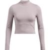 Meridian Fashion Comfortable Quick-Dry Pullover Long Sleeve Cropped Regular T-Shirt Women Tops Lithe-Gray 1380773-015