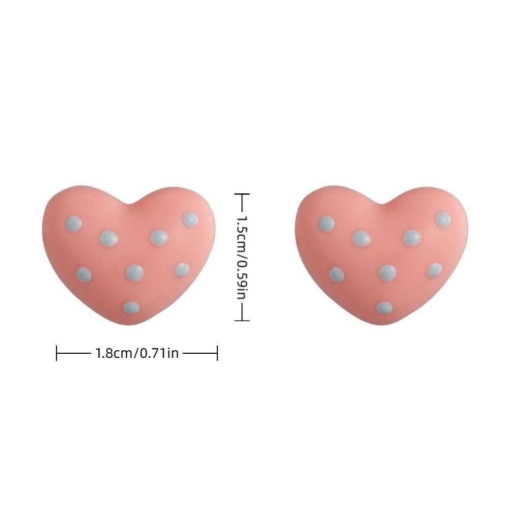 Colorful Heart Earrings Heart Shape Stud Earrings Elegant Heart Dot Stud Earrings Women
