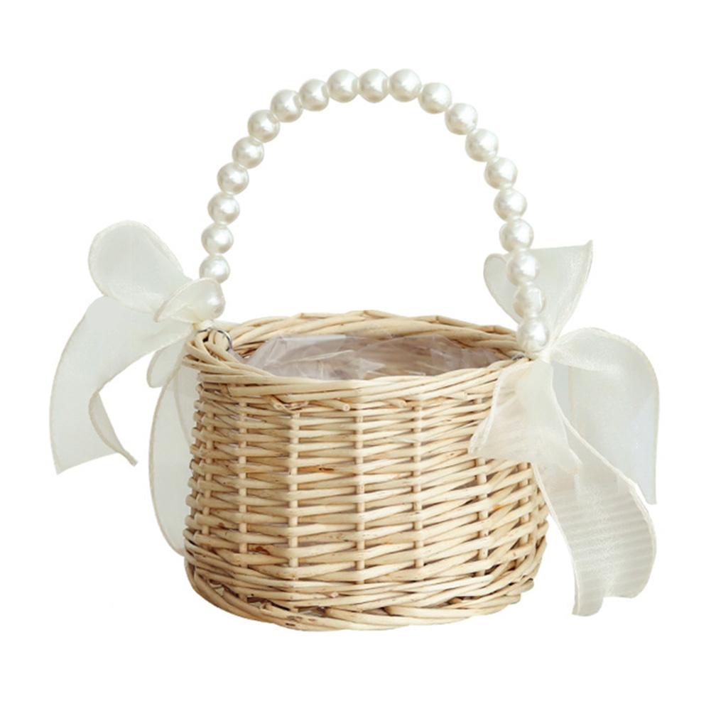 Charming Accent Wedding Basket Willow Basket Woven Flower Basket