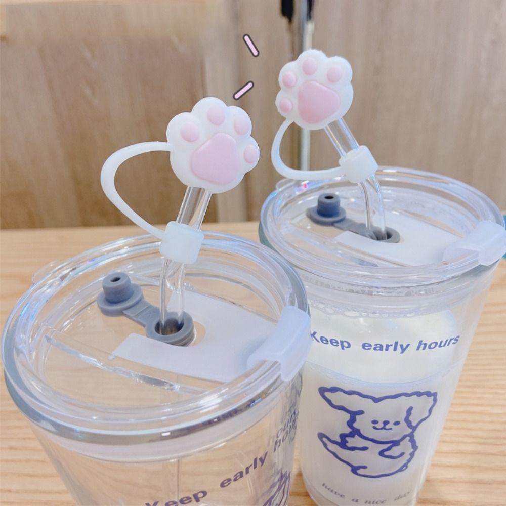 Cartoon Cute Drinking Straw Dust Cap 3D Straw Tips Cover New Silicone Straw Plug Bottle