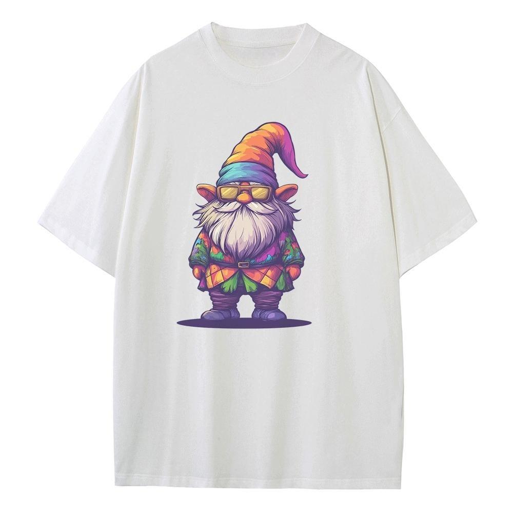 Spring and Summer Loose T-shirt Pure Cotton Unisex Top Color Dwarf Graphic T-shirt Breathable Print Men's Top Designer Clothing