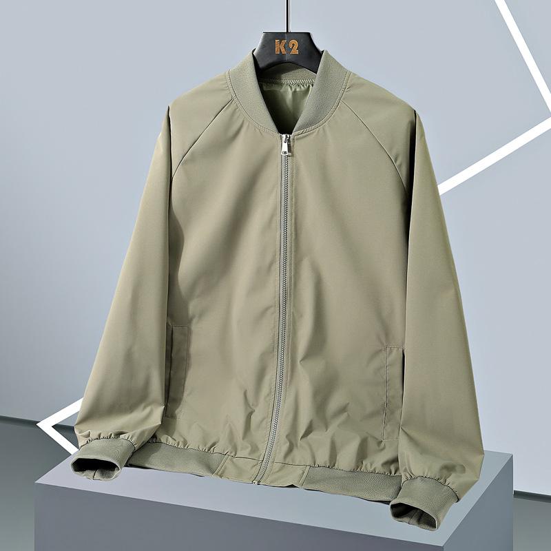 Jacket Men's Stand Up Collar Casual Versatile Loose Fashion Men's Jacket Solid Color Baseball Suit Men