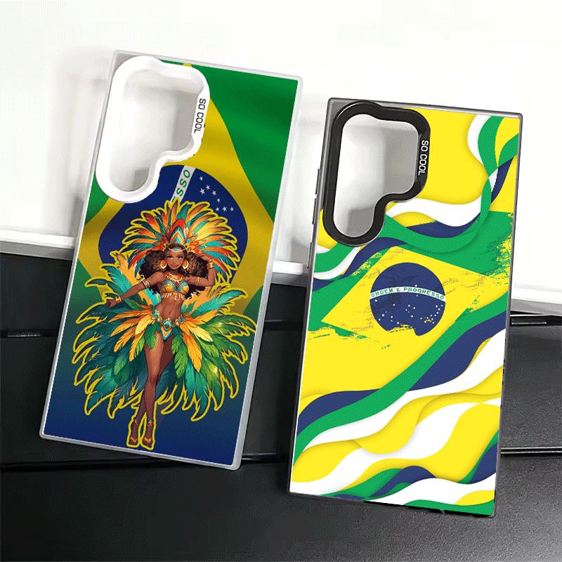 Brazil Brazilian Flag Shockproof Phone Case for Samsung Galaxy S26 Edge S25 Ultra S24 FE S23 Plus S21 Cover Anti Fall Fundas