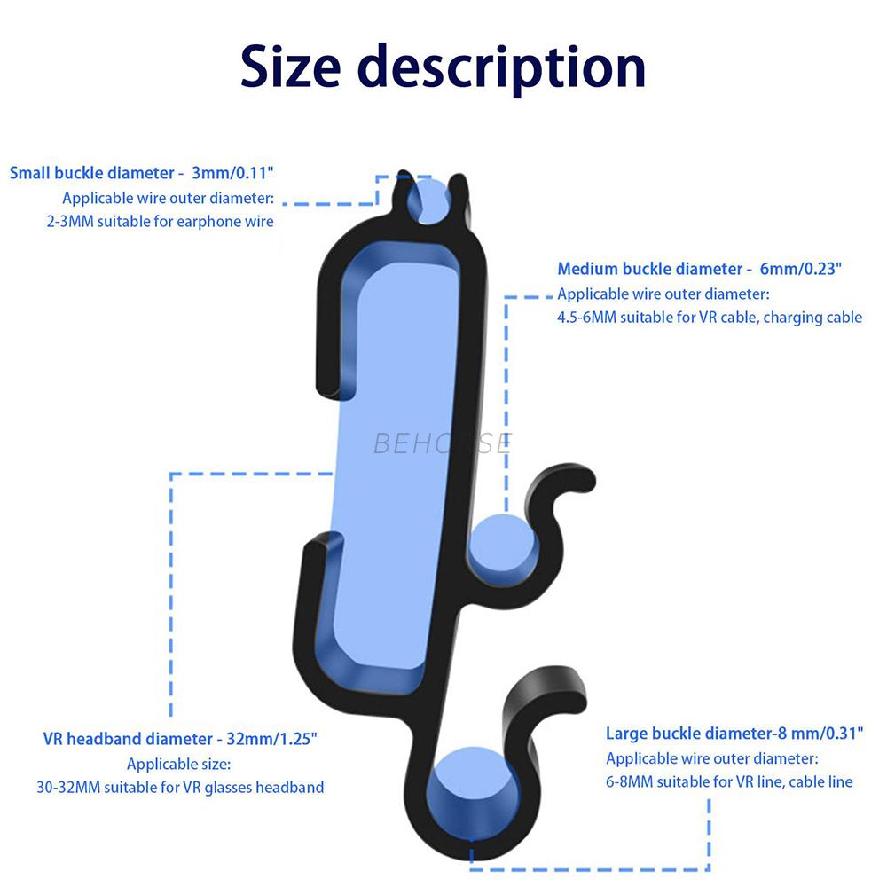 VR Cable Clamp Buckle Data Cable Fixer Clip for Oculus Quest 2 /Pico Neo 3 Link Standard VR Headset Strap Accessories