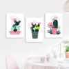 Свежий зеленый кактус в горшке, украшение для дивана, гостиной, спальни, настенная роспись, подвесная картина, Cuadros Decoracion Dormitorio, холст, искусство