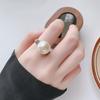 Jewelry Copper Gold Plated Simulation Pearl Simple Wind Ring Female 14Mm