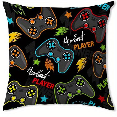 Home Decor Colorful Game Controllers Fun Gaming Throw Pillow Pattern Cushion Cover Suitable for Sofa Bedroom Car Pillow Cover