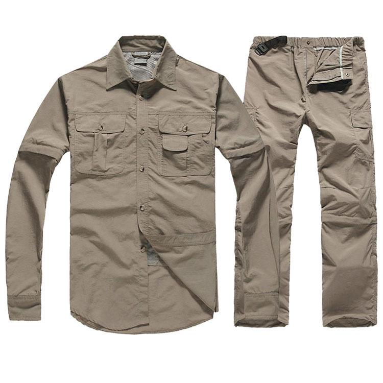 Мужские быстросохнущие уличные брюки и съемные шорты с защитой от солнца и вышитым логотипом