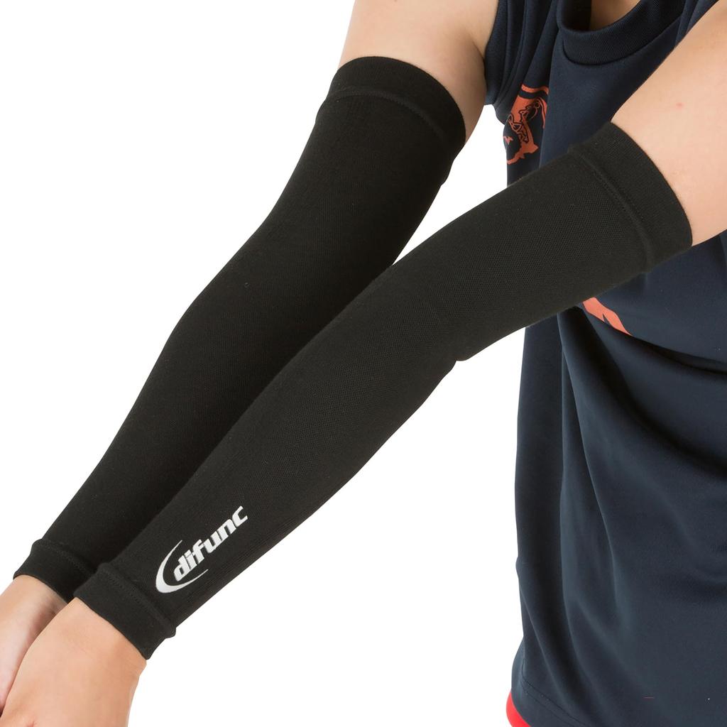 Arm 1 Size Abrasion Graduated Sweat for Volleyball and Baseball D&M Sleeves, Pair, Black, Small, D-7000, Resistant, Compression, Absorbent,