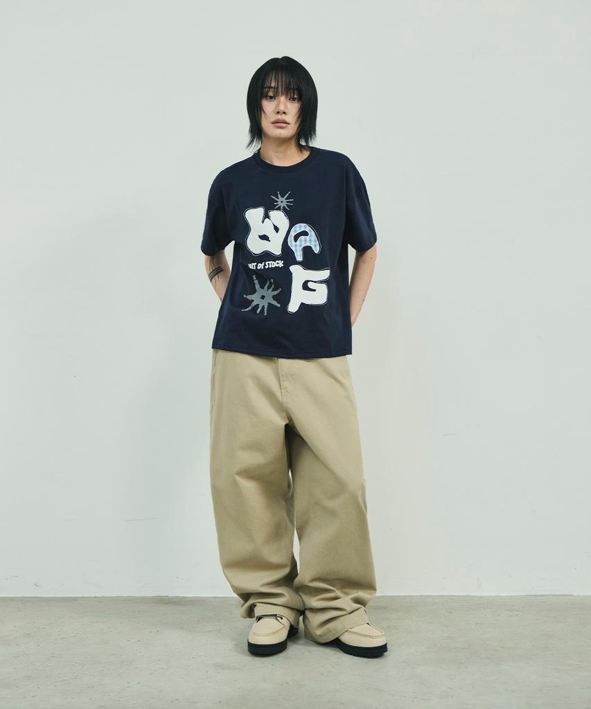 SCALLYWAG [Рю Чон-Ран × Skelly Wung] Прямые хлопковые брюки для подтягивания [Бежевый]