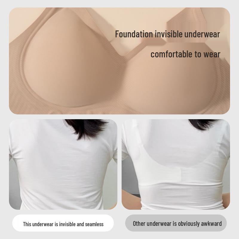 Changjie Recommended: Shu Chang Women's Invisible Seamless Bra - Light, Breathable, and Nude Tone.