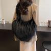 Plush Bag Large Capacity Shoulder Fashion Fringed Tide Bag Fashion Simple Tote Bag