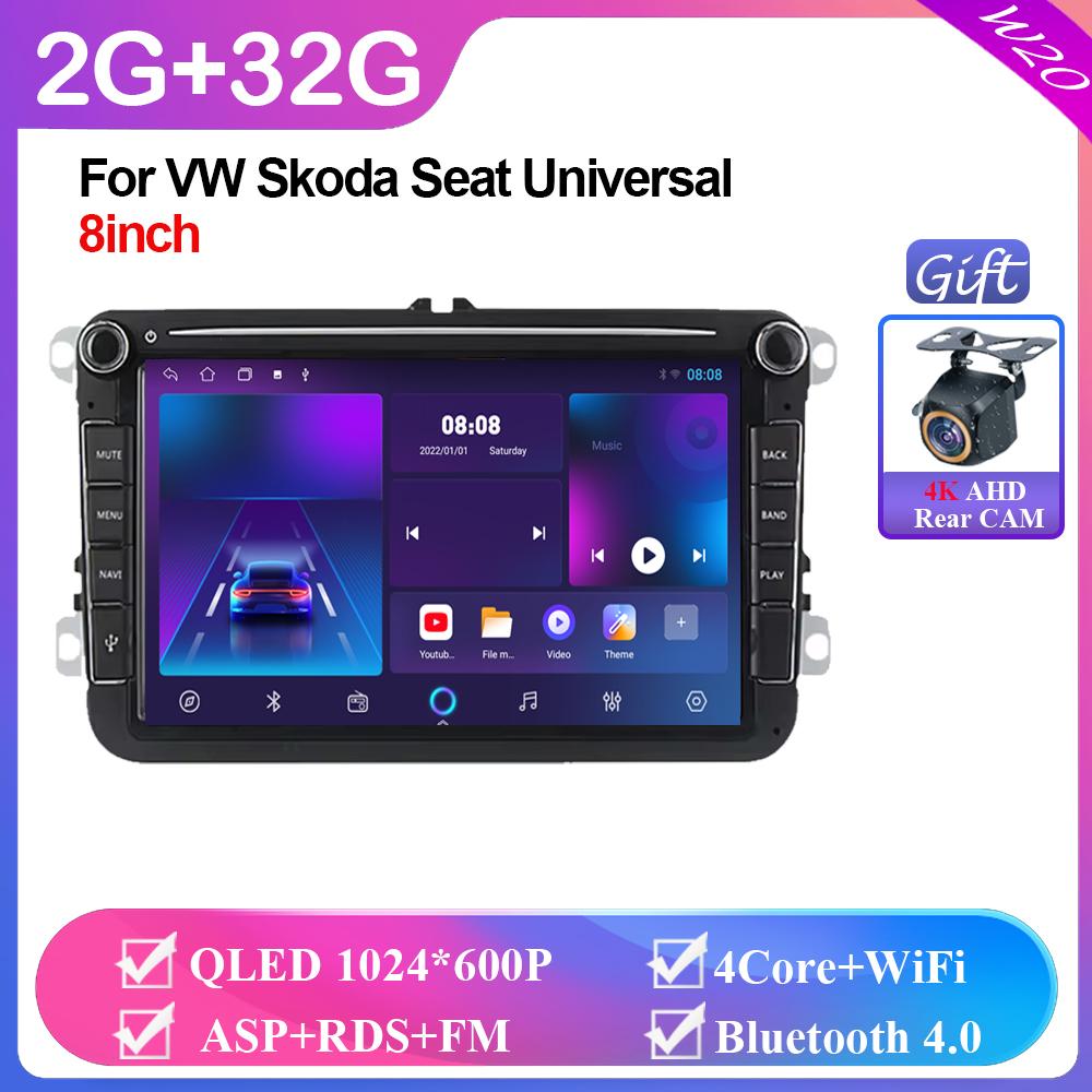 8" 2 Din Android All In One Car Radio Wireless CarPlay Auto для VW Passat Golf Polo Caddy Seat Leon Altea Skoda Fabia Octavia