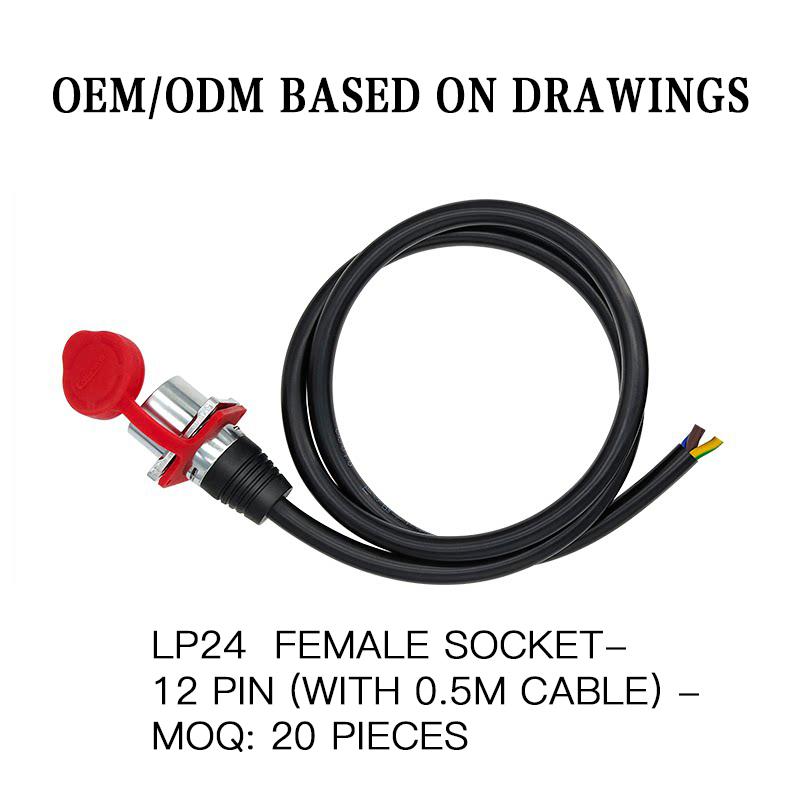 Cnlinko LP24 IP67 Waterproof Circular Bayonet Male Female Plug Socket 3 4 10 12 19 24 Pin 45A for Industrial Automation System