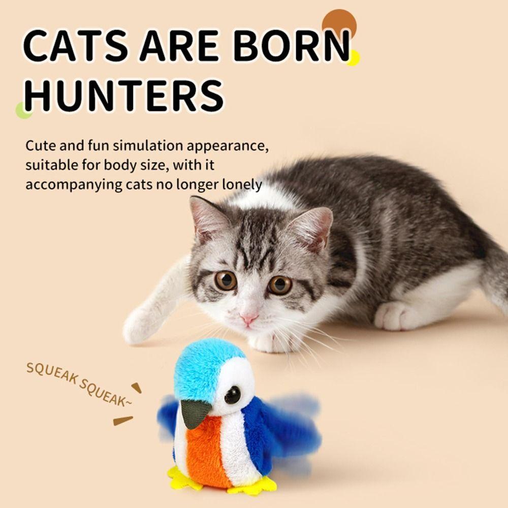 Vivid Chirping Flying Bird Cat Toy Electric Flapping Bird Cat Toy  for Indoor Cats