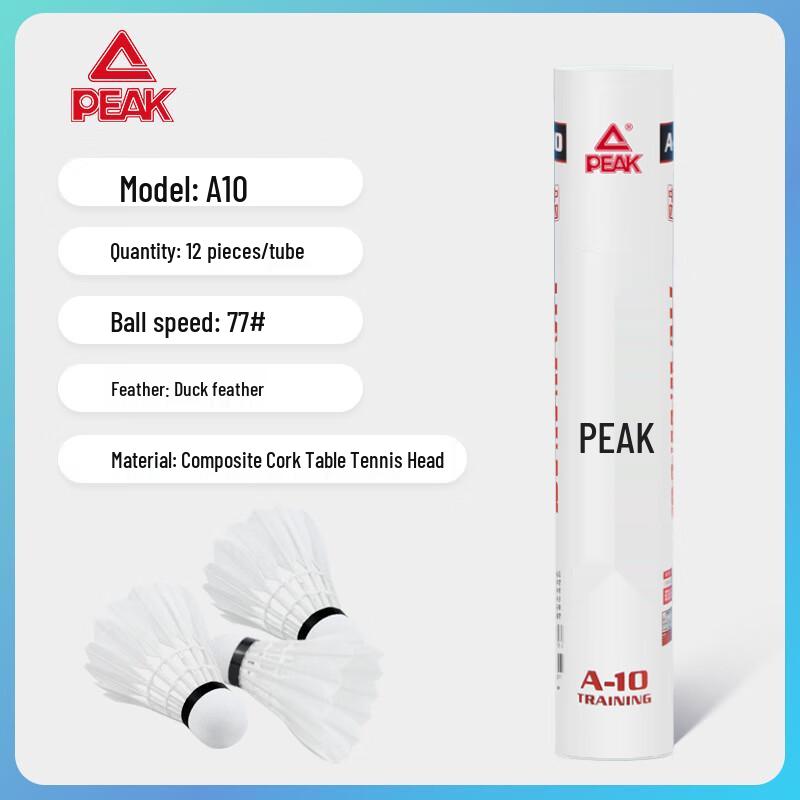 Peak A10 Durable Training Badminton Shuttlecocks (12-Pack)