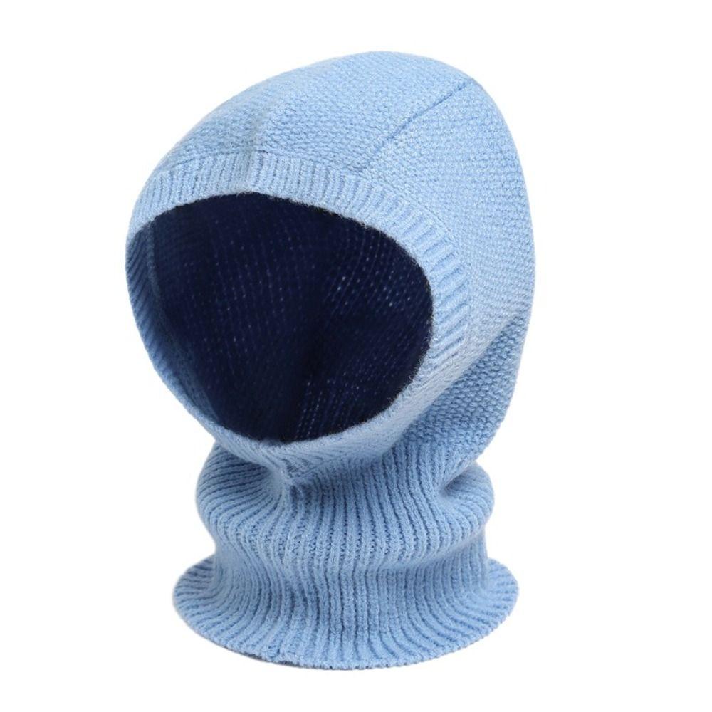 Woolen Balaclava Hat Windproof Neck Collar Beanies Cap Casual Knitted Hooded Cap Male/Female