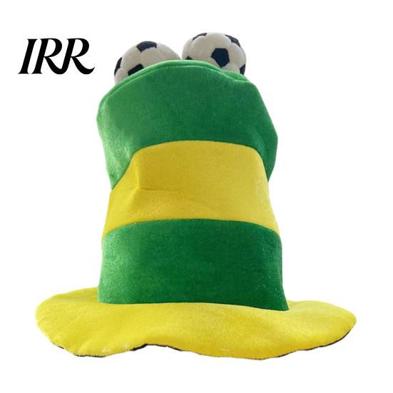 Breathable Football Headwear Soft Soccer Ball Plush Hat, Striped Sports Theme Party Top Fan Hat Game Cheerleading for Bars, Photo Booth Props, Themed