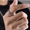 Rotating Ring Male Index Finger Accessories Personality Retro Carving Flower Pattern Buddhist Scriptures Male Ring Many Size
