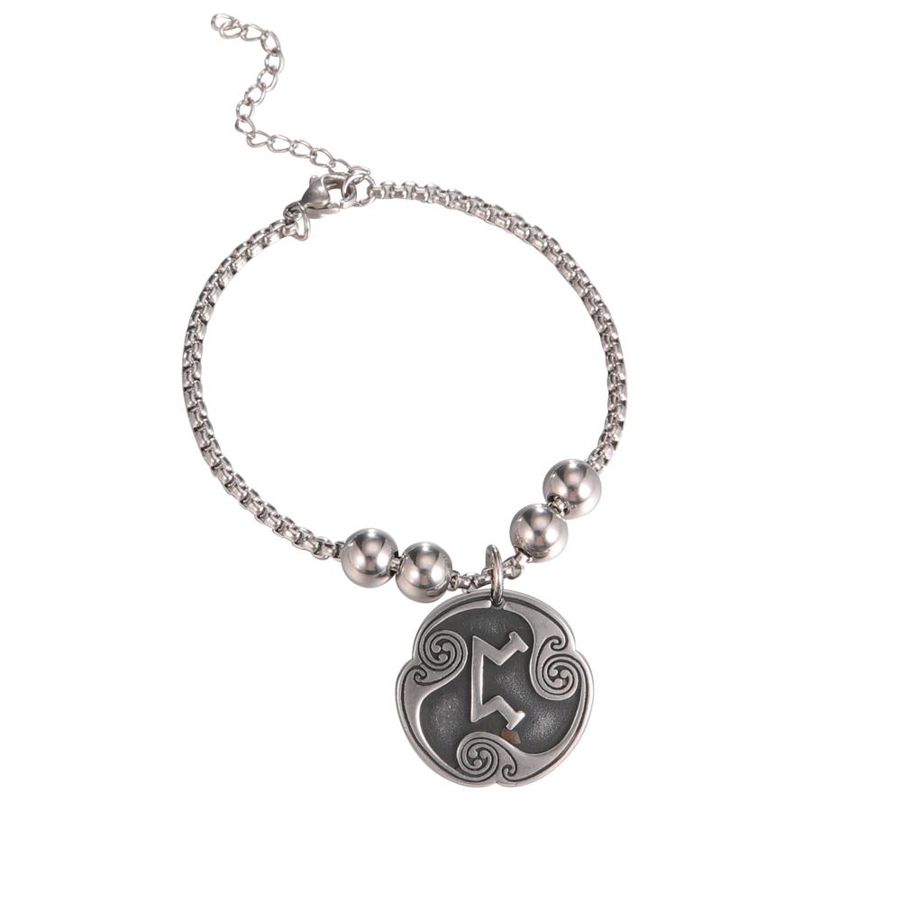 Винтажный Браслет с Рунами викингов для Мужчин Нержавеющая Сталь Прямоугольная Цепь Загадочные Скандинавские Руны Викингов Браслеты Амулет Ювелирные Изделия Подарок