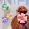Flower Check Pattern Vest Ribbon Simple Hairpin Hair Tie