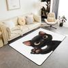 Black Cat Carpet Kawaii Cat Area Rug For Bedroom Living Room Bathroom Decor Entrance Doormat Cartoon Pet Cats Print Floor Mat