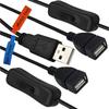 30cm Y Shaped USB 2.0 Extension Cable Charging Cord With Switching Control For Simultaneous Charging And Data Sync