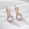 Classic Micro Inlay White Zircon Earrings for Women Golden Vintage Earrings Wedding Party Luxury Jewelry