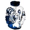 Fashion Men's Sweatshirt New Men's Lion Print Autumn and Winter Long Sleeve Hoodie Top