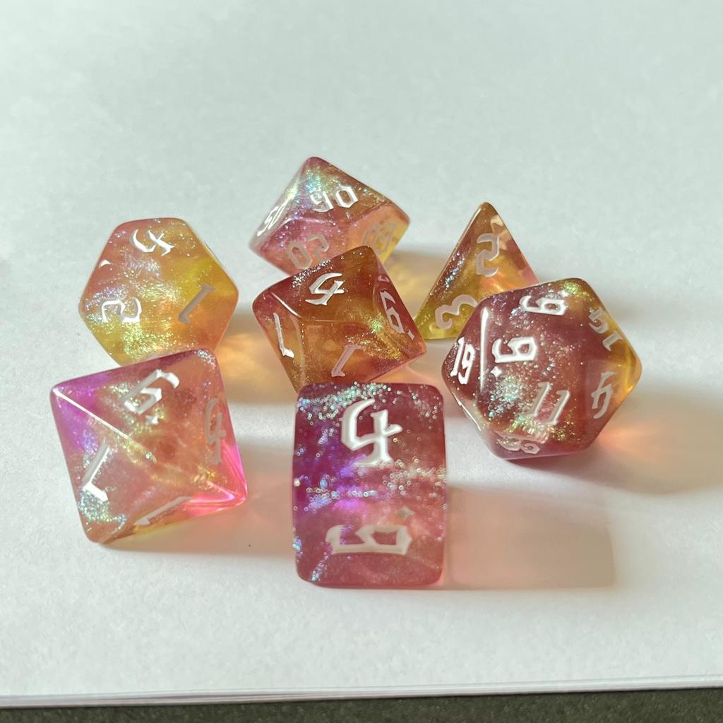 7 шт./лот, многогранные игральные кости из смолы D&D D4 D6 D8 D10 D% D12 D20, многогранные игральные кости TRPG, настольные игры