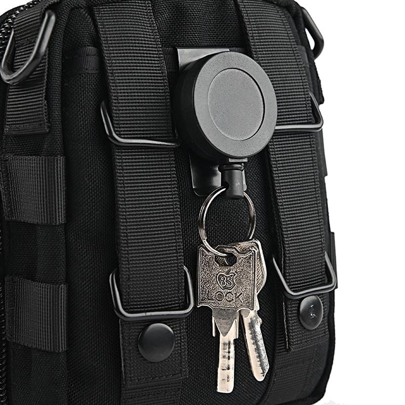 Retractable Pull Chain Reel Id Card Badge Keychain Holder Recoil Belt Clip