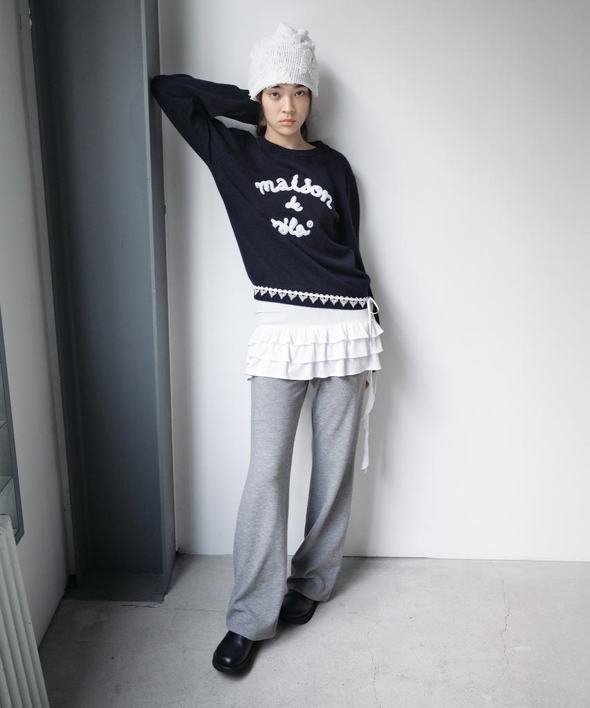 ROLAROLA Boots Cut Knit Pants Gray