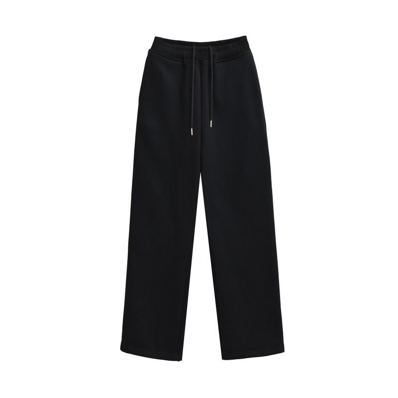 Womens Cozy Hooded Sweatshirt Wide-Leg Pants Set 2025 Winter Casual Outfit Loose Fit Cotton Blend