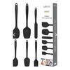 Heat Resistant Fireproof Non-Stick Silicone Spatula Set 6 Pieces Black