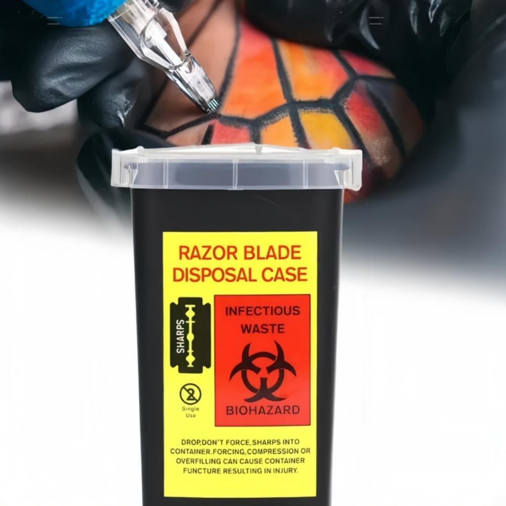 Professional Tattoo Needle Collector Tattoo Sharp Container Plastic for Waste Bin Large Capacity Multifunctional Easy To Carry