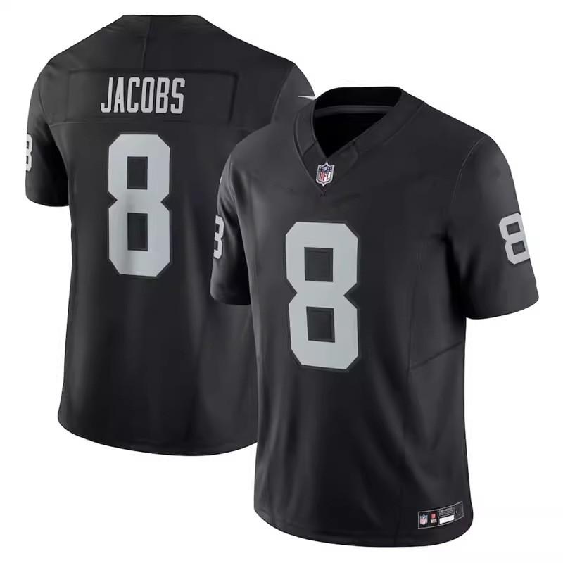 Las Vegas Raiders Jacobs Mens Football Jersey Black White S-3XL