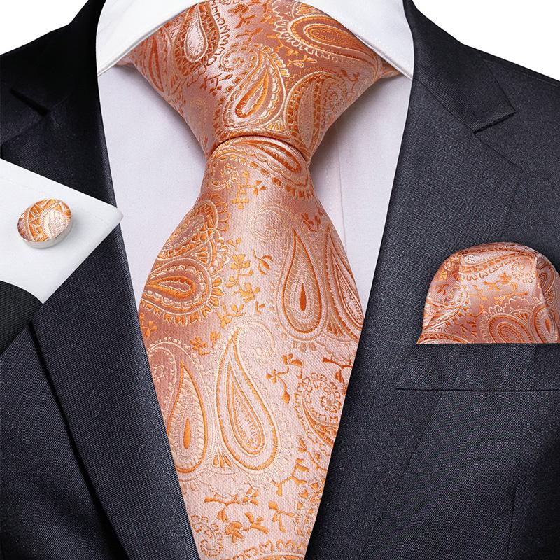 2025 Luxury Mens Necktie Set Business Tie Silk Hanky Cufflinks Set