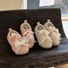 Girls' Shoes 2025 Spring New Pink Bow Pearl Low-top Princess Shoes Children's Casual Board Shoes Soft-soled Baby